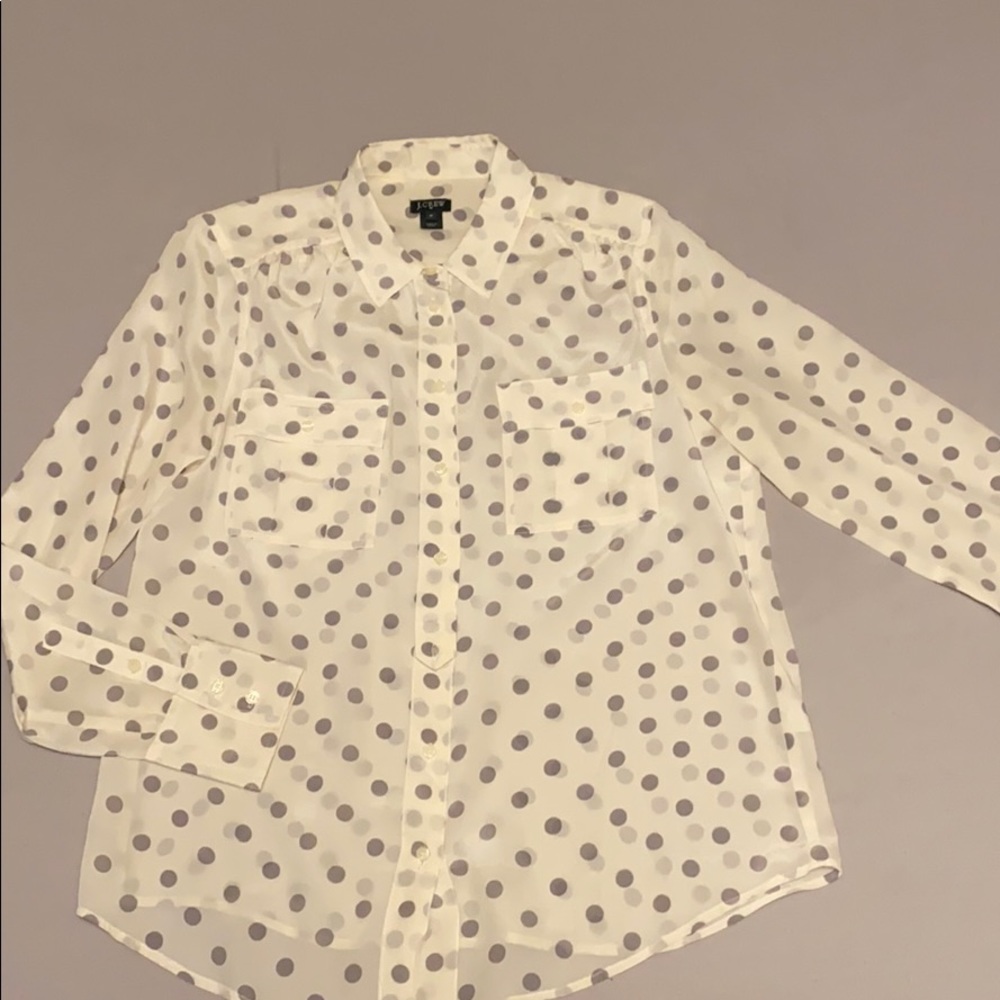 JCrew polka dot blouse